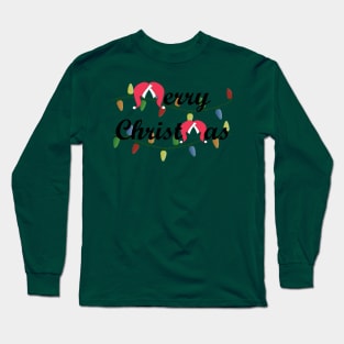 Classic Merry Christmas with Santa Hat M's Long Sleeve T-Shirt